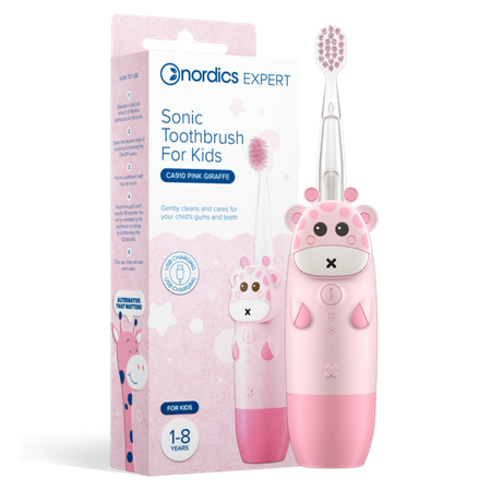 Spazzolino sonico Ca910 per bambini giraffa rosa - Nordics