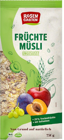 Muesli con il 30% di frutta Biologico 750 g – Rosengarten