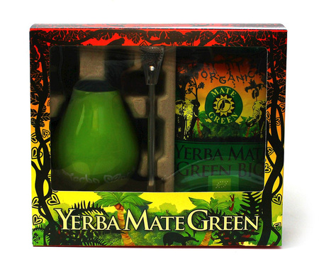 Set Yerba mate biologico 400 g, matero e bombilla – Organic Mate Green