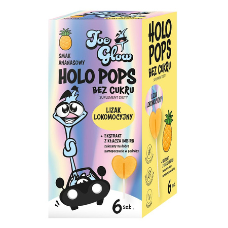 Lecca-lecca a forma di cuore cristallino al gusto di ananas con zenzero per il mal d’auto senza zucchero senza glutine (6 pezzi) 36 g – JOE GLOW