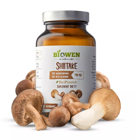 Estratto di funghi Shiitake (400 mg) integratore alimentare senza glutine 90 capsule - Biowen