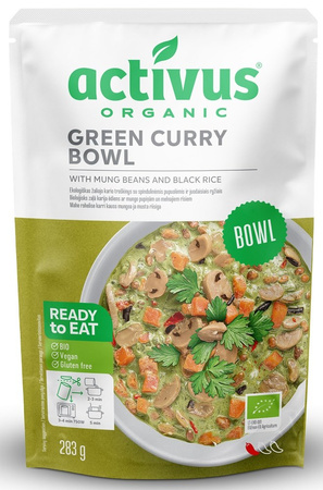Piatto curry verde con fagioli mung e riso nero senza glutine Biologico 283 g – Activus