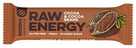 Barretta RAW ENERGY con fave di cacao senza glutine 50 g