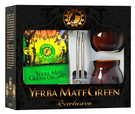 Kit per due Yerba mate biologico 400 g, 2 matero, 2 bombilla – Organic Mate Green