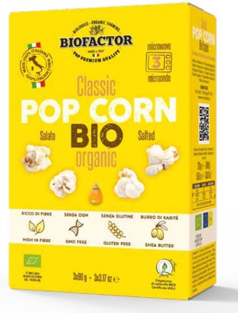 Popcorn al sale per microonde senza glutine BIO 3 x 90g - Biofactor