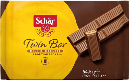 Barretta Twin - wafer ricoperti di cioccolato senza glutine 3 x 21,5 g - Schar