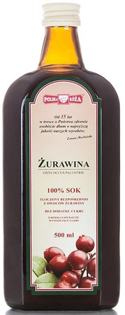 Succo di mirtillo rosso 100% 500 ml – Polska Róża