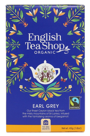 Tè Earl Grey (20 bustine da 2,25 g) Biologico 45 g – English Tea Shop
