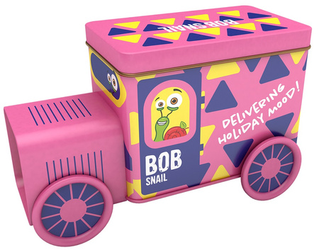 Locomotiva: snack e gelatine di frutta con giocattolo e adesivo, senza glutine 108 g – Bob Snail