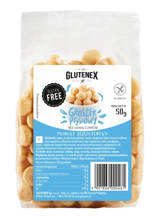 Piselli soffiati senza glutine e senza zucchero 50 g - GLUTENEX