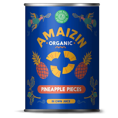 Ananas a pezzi al naturale (lattina) Biologico 400 g (240 g) – Amaizin
