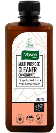 Detergente concentrato universale con acqua di menta, pompelmo-lime, vegano, certificato Ecolabel 500 ml – Mayeri