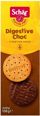 Digestive Choc - biscotti ricoperti di cioccolato senza glutine 150 g – Schar