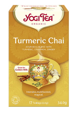 Infuso Chai Dorato alla Curcuma Turmeric Chai Biologico (17 x 2 g) 34 g – Yogi Tea