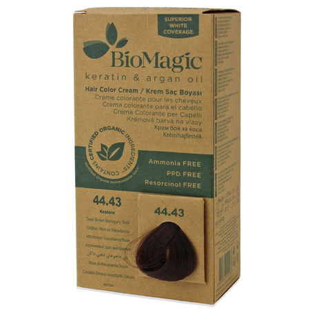 Tintura per capelli marrone mogano dorato intenso (44.43) 250 g - BIOMAGIC