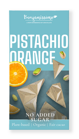 Barretta di cacao pistacchio-arancia senza glutine 60 g - BENJAMISSIMO