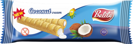 Tubi di farina di mais senza glutine ripieni di crema al cocco 18 g - BALILA