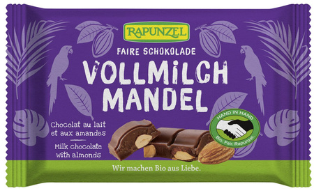 Cioccolato al latte con mandorle BIO 100 g