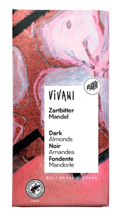 Cioccolato fondente con mandorle Biologico 100 g – Vivani