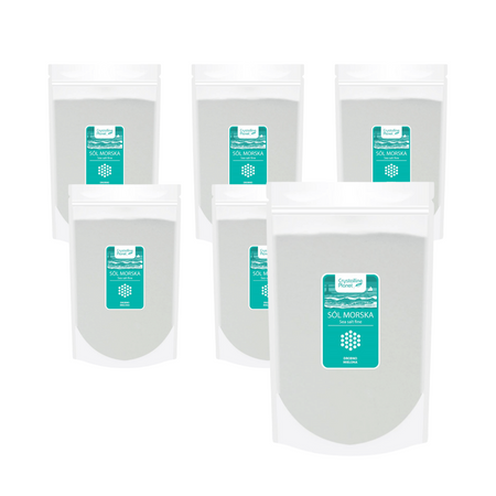 SET 6 x Sale marino macinato finemente 1 kg