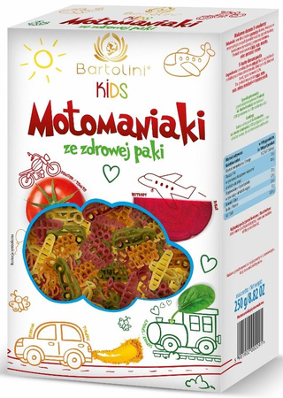 Pasta per bambini motomaniaci da confezione sana 250 g