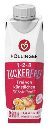 Bevanda al gusto di pesca e frutto della passione senza zucchero bio 300 ml - HOLLINGER