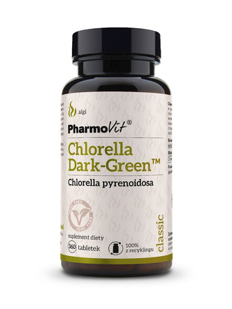 Chlorella verde scuro (250 mg) integratore alimentare senza glutine 360 compresse - Pharmovit
