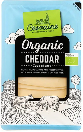 Formaggio cheddar a fette senza lattosio BIO 125 g
