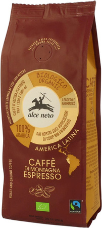 Caffè macinato biologico Arabica 100% per espresso Fairtrade di montagna 250 g – Alce Nero