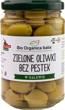 Olive Verdi Denocciolate in Salamoia BIOLOGICHE 280 g (160 g peso sgocciolato) Vaso – Bio Organica Italia