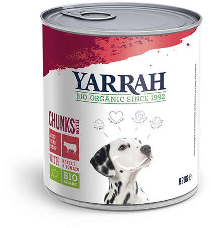 Alimento per cani con manzo, ortica e pomodoro biologico 820 g – Yarrah