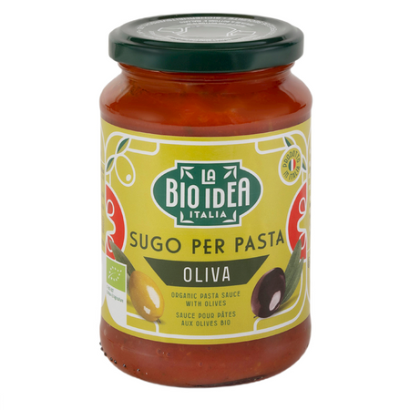 Salsa di pomodoro con olive biologica 340 g – La Bio Idea