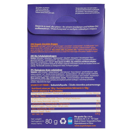 Dragees al cioccolato bio 80 g