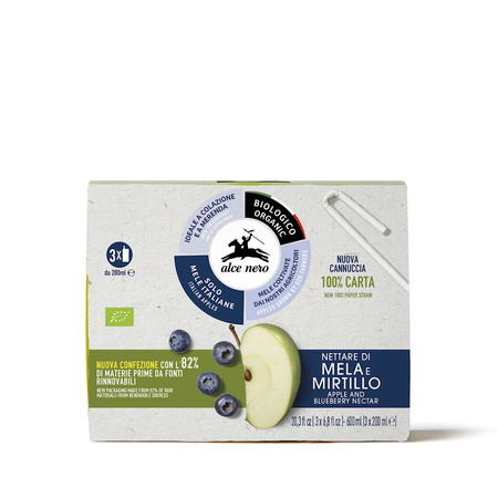 Nettare di mela e mirtilli Biologico 200 ml – Alce Nero
