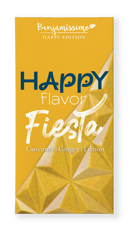 Cioccolato vegano con curcuma, zenzero e limone bio 60 g - happy edition