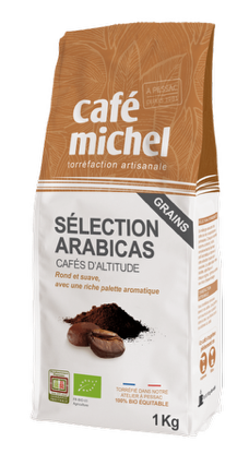 Caffè Arabica 100% selezione equosolidale in grani bio 1 kg - CAFE MICHEL