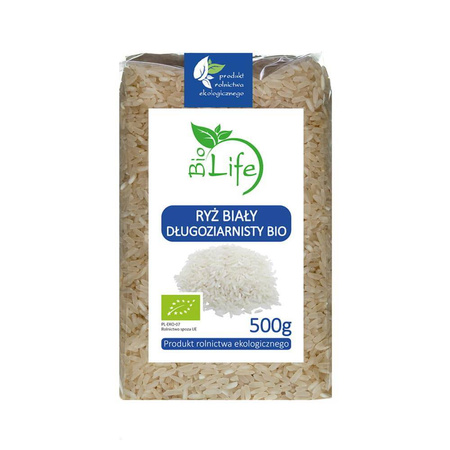 Riso bianco a grana lunga biologico 500 g - BioLife