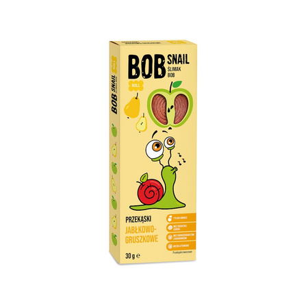 Rotolino di frutta mela e pera senza zuccheri aggiunti, senza glutine, 30 g – Bob Snail