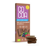 Cioccolato al mirtillo con vitamina C da acerola senza zuccheri aggiunti bio 40 g - COCOA