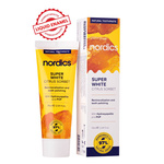 Dentifricio remineralizzante Super White con smalto liquido senza fluoro 75 ml - NORDICS