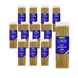 SET 12 x Pasta spaghetti senza glutine (riso integrale) bio 250 g