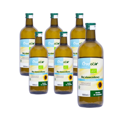 SET 6 x Olio di girasole per friggere bio 1 l