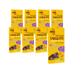 SET 8 x Cioccolato al dattero con mandorle senza glutine bio 100 g - ME GUSTO (Super Fudgio)