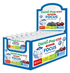 Pallina di lecca-lecca al gusto di ciliegia e mirtillo per concentrazione senza zucchero e senza glutine, integratore alimentare 6 g - Mniam Mniam Starpharma