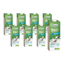 SET 8 x Bevanda di riso e cocco senza glutine e senza zuccheri aggiunti bio 1 l