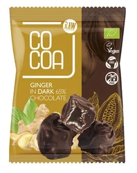 Zenzero candito in cioccolato fondente 65% bio 70 g - Cacao