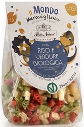 Pasta dinosauro senza glutine (riso tricolore) per bambini bio 250 g - Pasta Natura