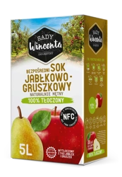 Succo di mela e pera naturalmente torbido 5 l – Sady Wincenta