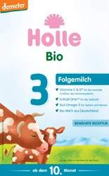 Latte vaccino di proseguimento 3 per lattanti a partire da 10 mesi Demeter bio 600 g - Holle.