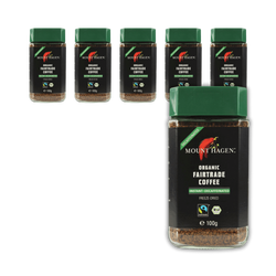 SET 6 x Caffè istantaneo decaffeinato Arabica/Robusta del Commercio Equo Bio 100 g - Mount Hagen